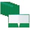 Better Office Products 2 Pocket Glossy Laminated Paper Folders Portfolio Letter Size, Green, 25PK 80188 - alternate 1